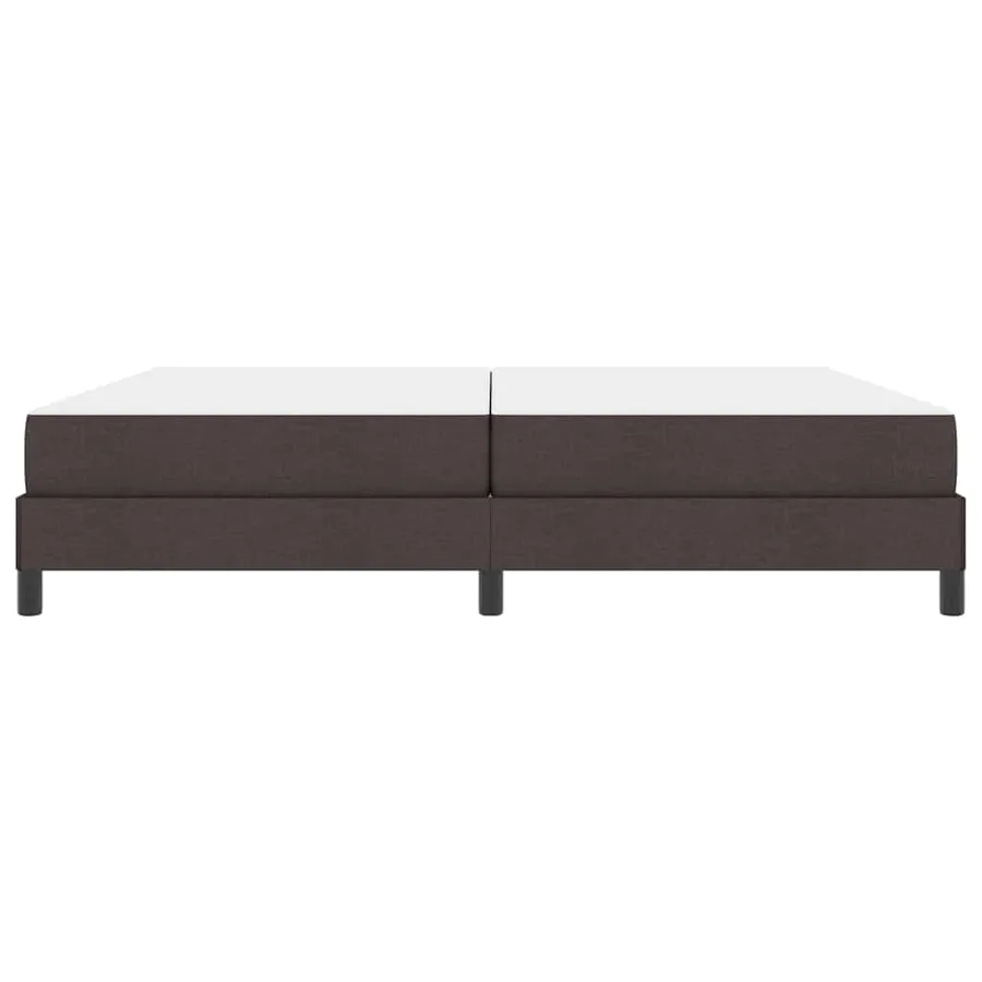 Lit à ressorts avec matelas Marron foncé 200 x 200 cm tissu - 4