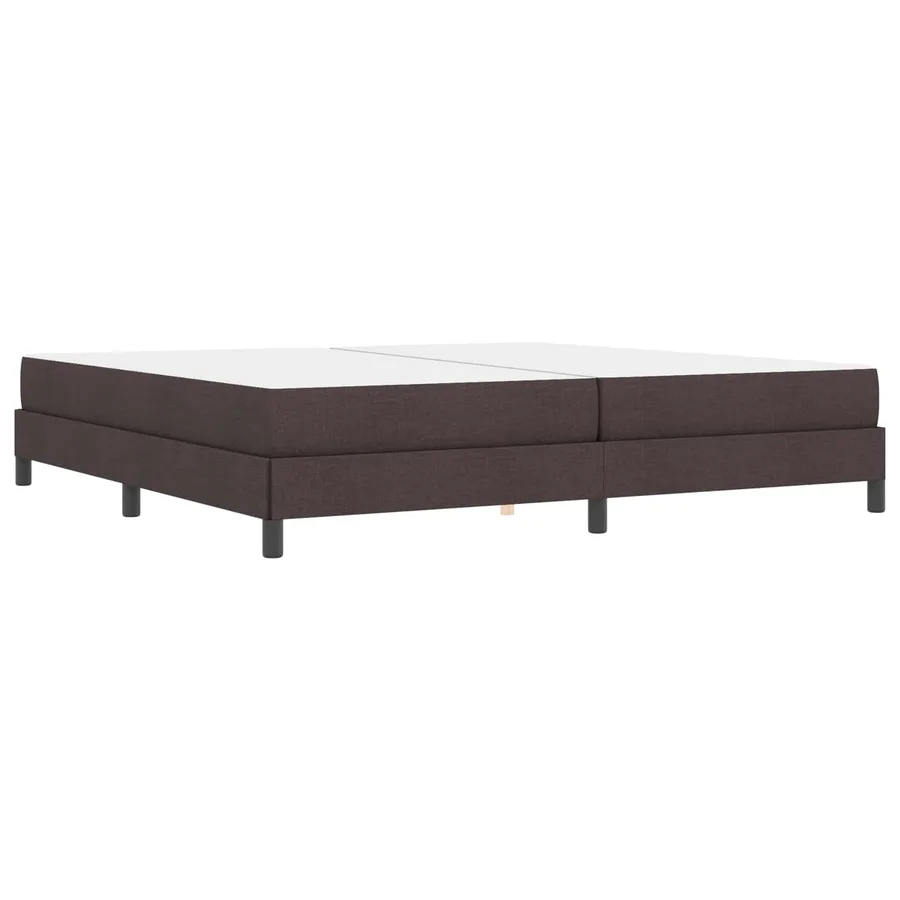 Lit à ressorts avec matelas Marron foncé 200 x 200 cm tissu - 6