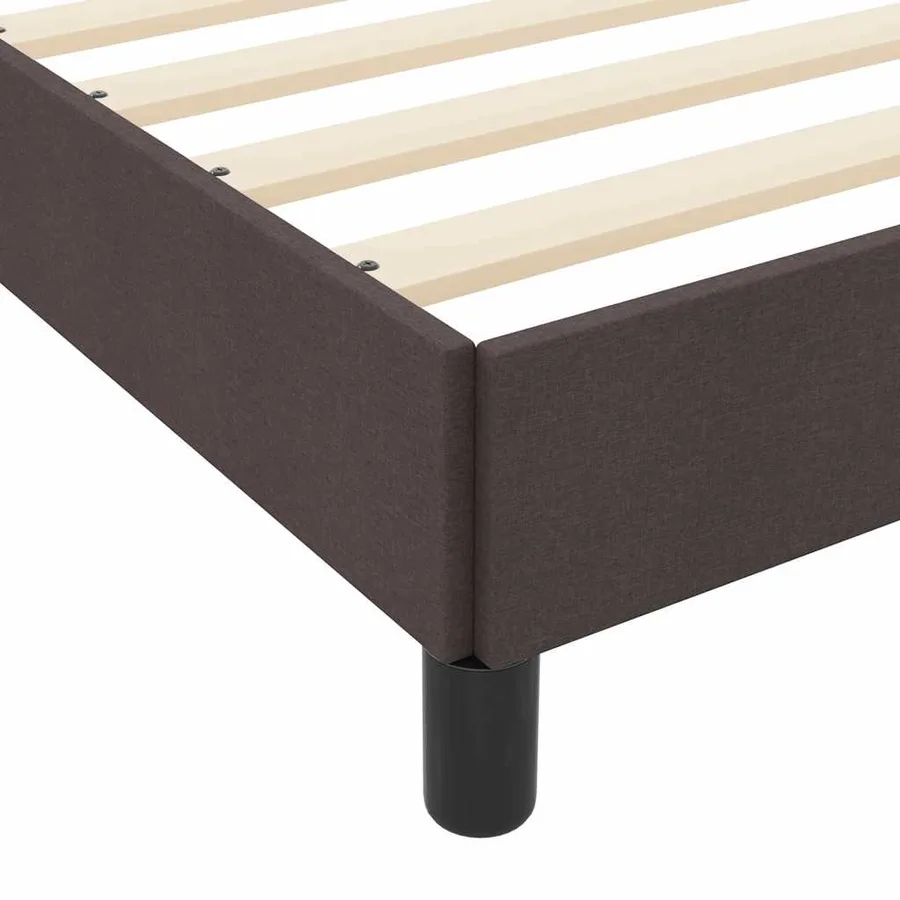 Lit à ressorts avec matelas Marron foncé 200 x 200 cm tissu - 7
