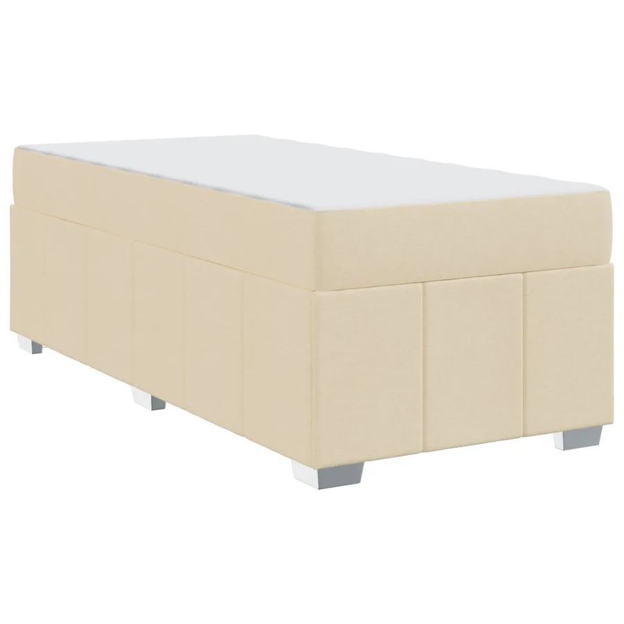Cadre de lit avec matelas Crème 100 x 200 cm tissu - 4