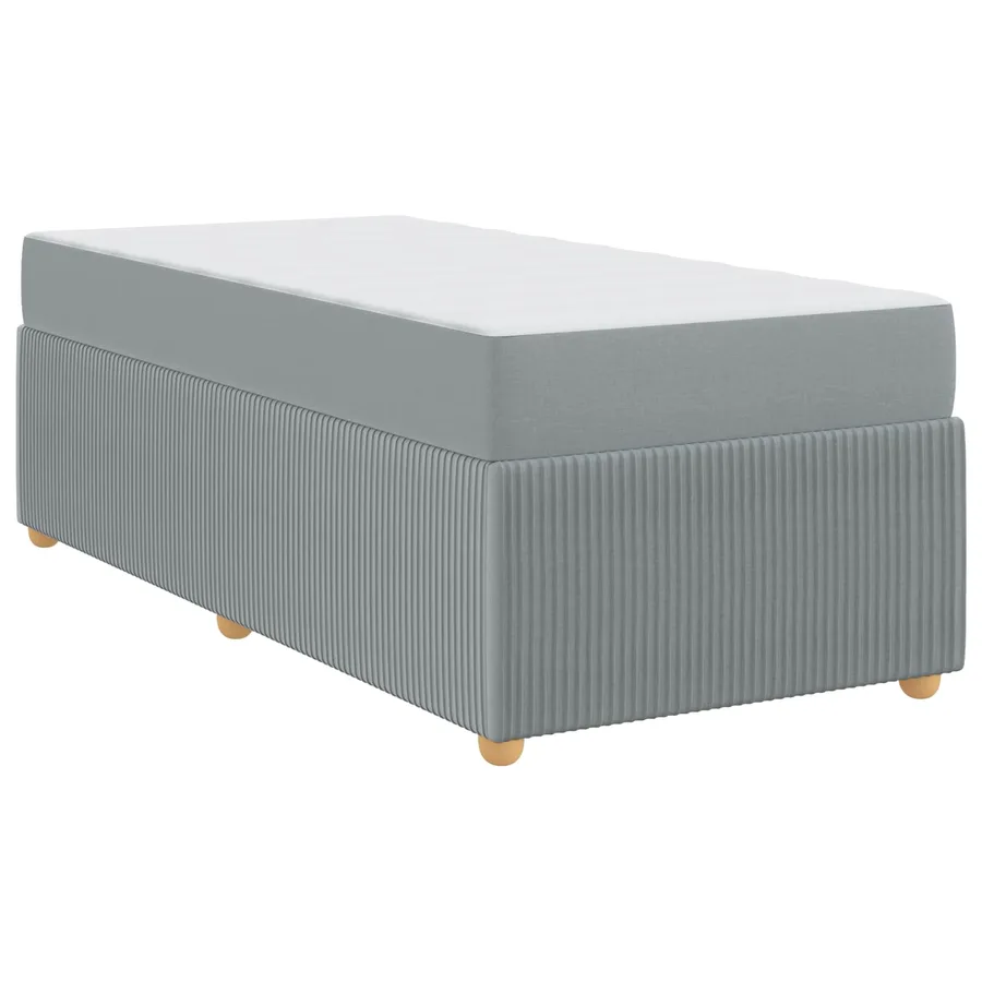 Cadre de lit avec matelas Gris clair 80 x 200 cm tissu - 4