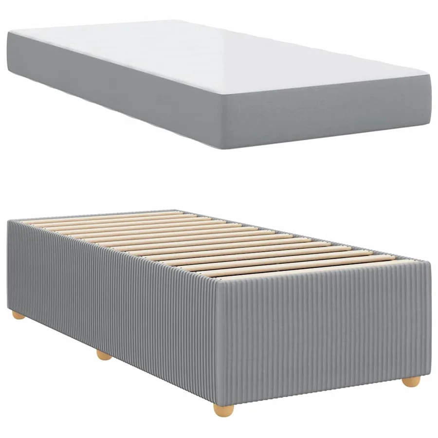 Cadre de lit avec matelas Gris clair 80 x 200 cm tissu - 6