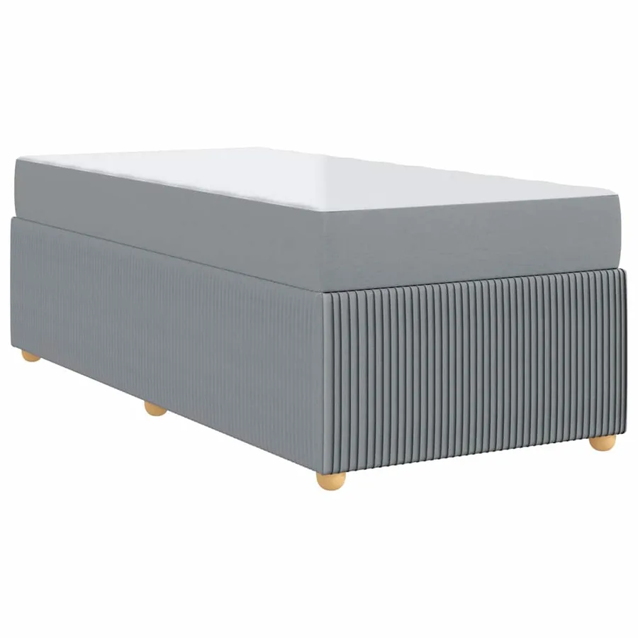 Cadre de lit avec matelas Gris clair 80 x 200 cm tissu - 9
