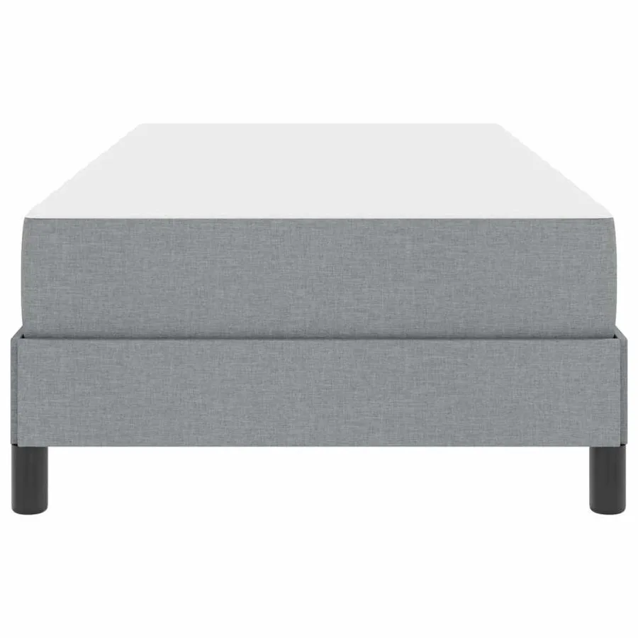 Lit à ressorts avec matelas Gris clair 100 x 200 cm tissu - 7