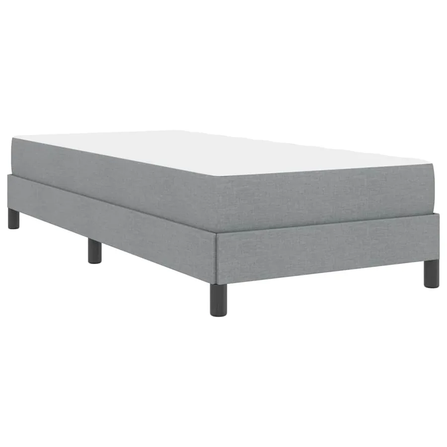 Lit à ressorts avec matelas Gris clair 100 x 200 cm tissu - 9