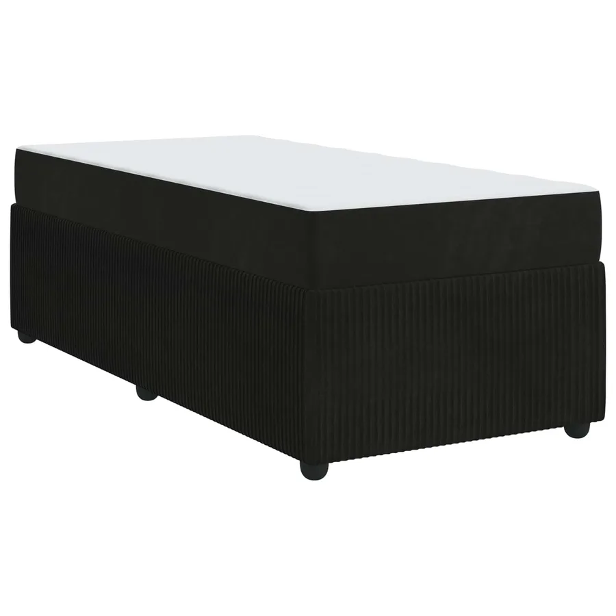 Cadre de lit avec matelas Noir 80 x 200 cm tissu - 4