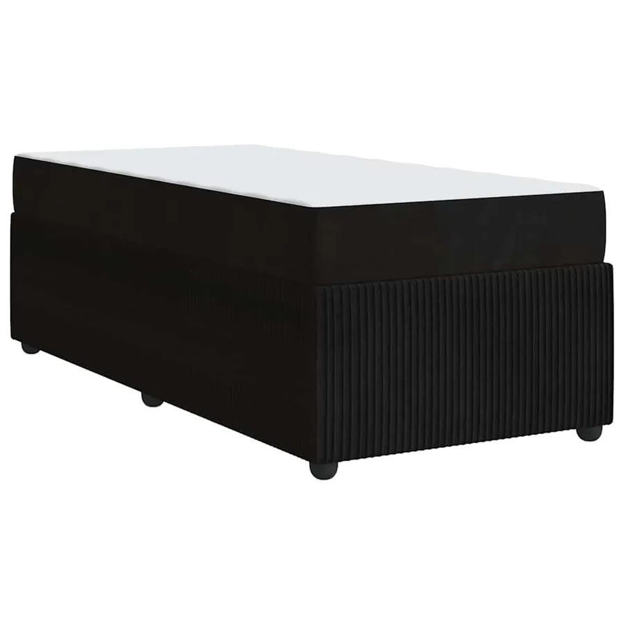 Cadre de lit avec matelas Noir 80 x 200 cm tissu - 9