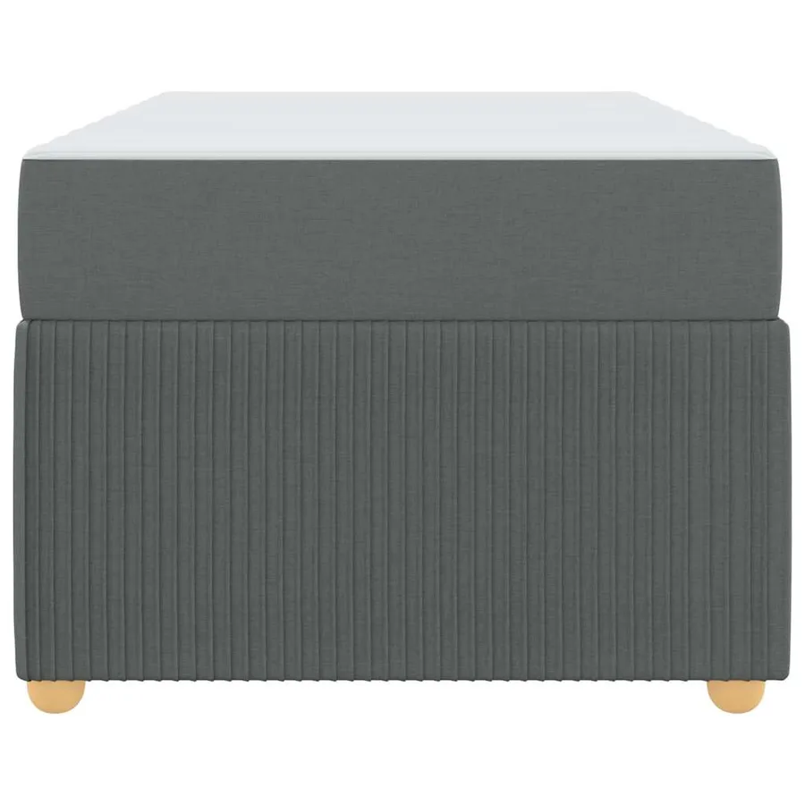 Cadre de lit avec matelas Gris foncé 90 x 190 cm tissu - 7