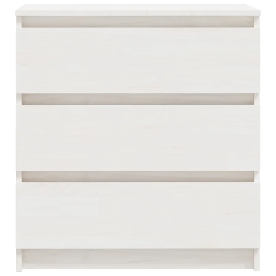 Table de chevet Blanc 60x36x64 cm Bois de pin massif - 4