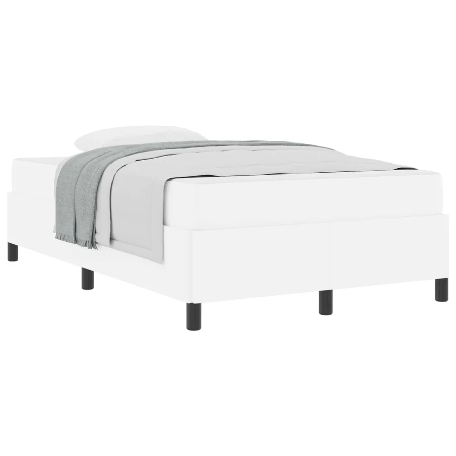 Cadre de lit avec matelas Blanc 120 x 200 cm tissu - 2