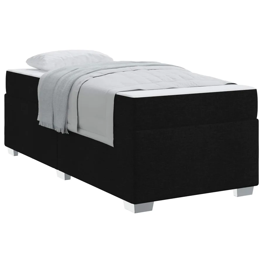 Cadre de lit avec matelas Noir 80 x 200 cm tissu - 2