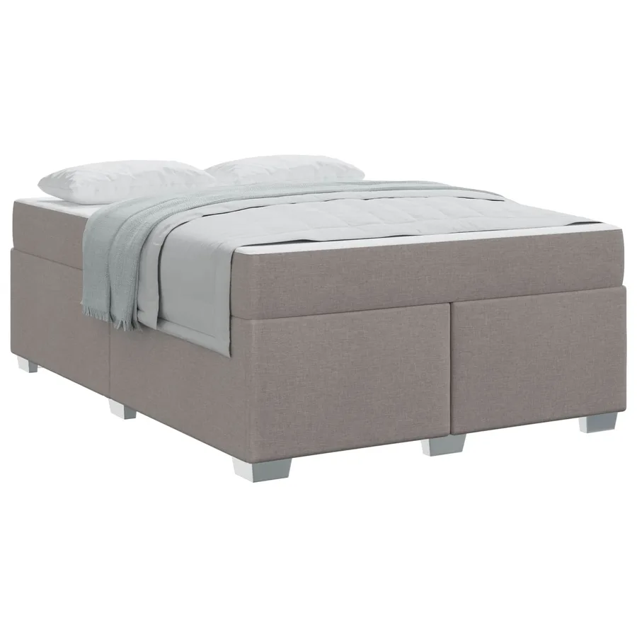 Cadre de lit avec matelas Taupe 160 x 200 cm tissu - 2
