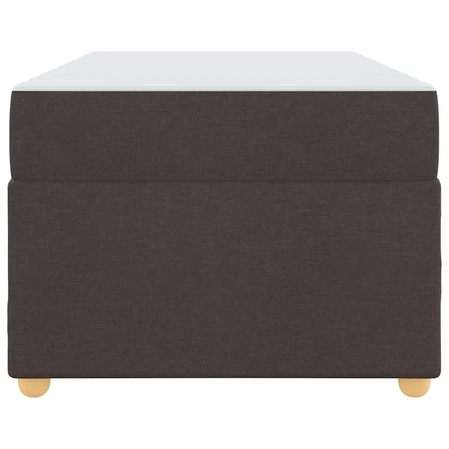 Cadre de lit avec matelas Marron foncé 90 x 200 cm tissu - 5