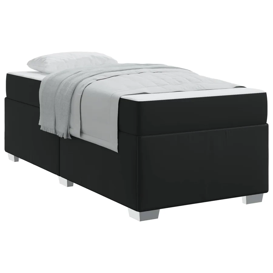 Cadre de lit avec matelas Noir 80 x 200 cm tissu - 2