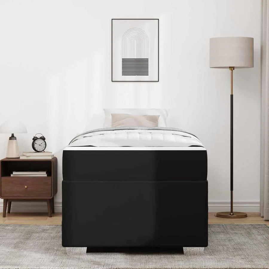 Cadre de lit avec matelas Noir 80 x 200 cm tissu - 3