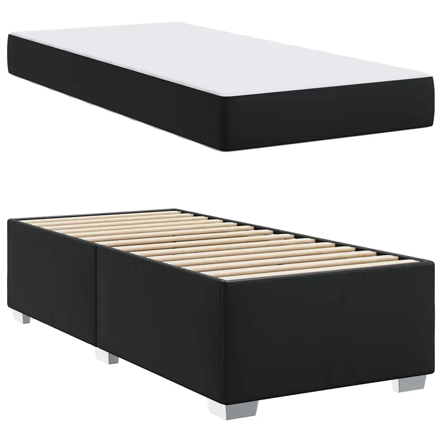 Cadre de lit avec matelas Noir 80 x 200 cm tissu - 4
