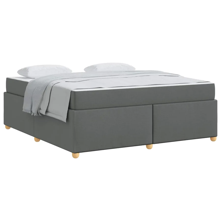 Cadre de lit avec matelas Gris foncé 180 x 200 cm tissu - 2