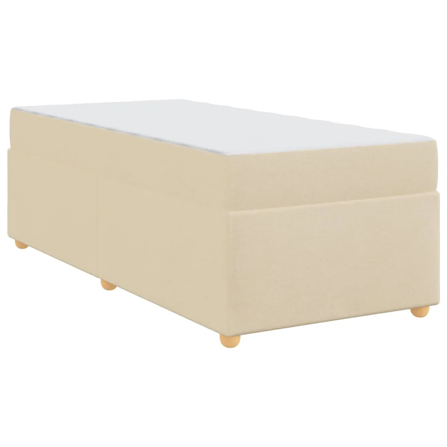 Cadre de lit avec matelas Crème 80 x 200 cm tissu - 2