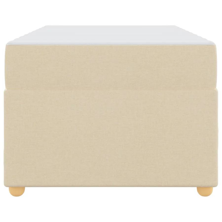Cadre de lit avec matelas Crème 80 x 200 cm tissu - 6