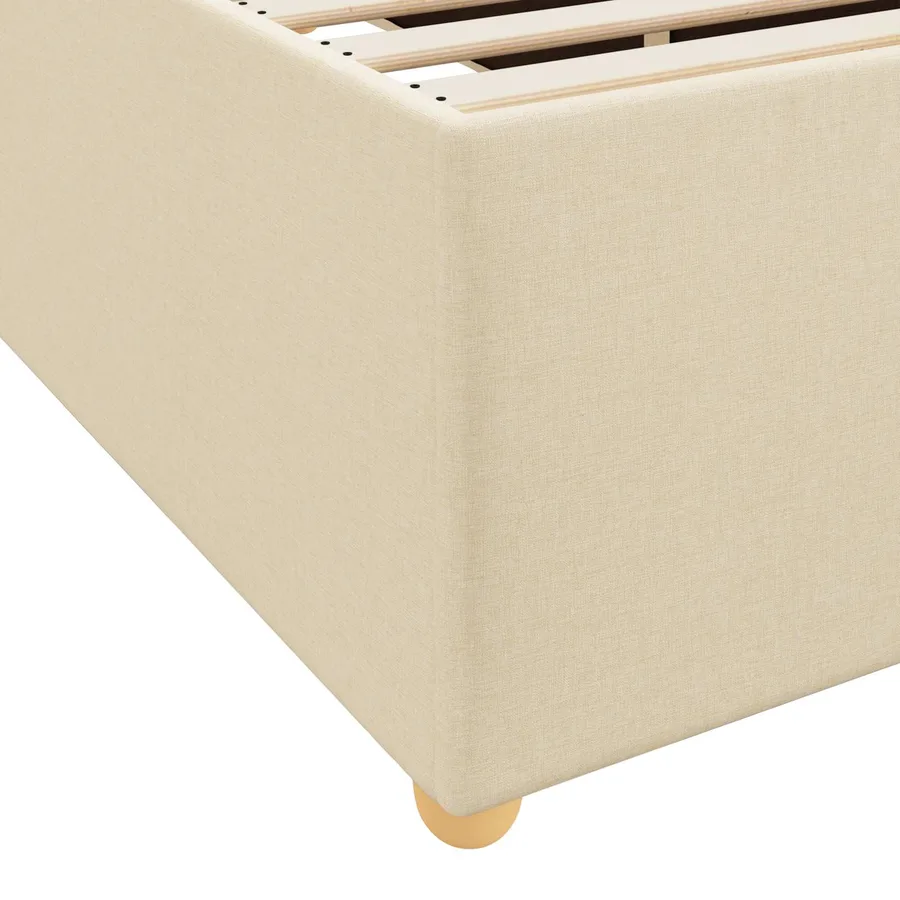 Cadre de lit avec matelas Crème 80 x 200 cm tissu - 9