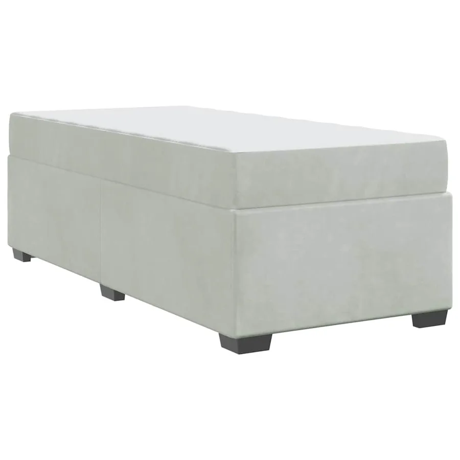 Cadre de lit avec matelas Gris clair 90 x 190 cm tissu - 7