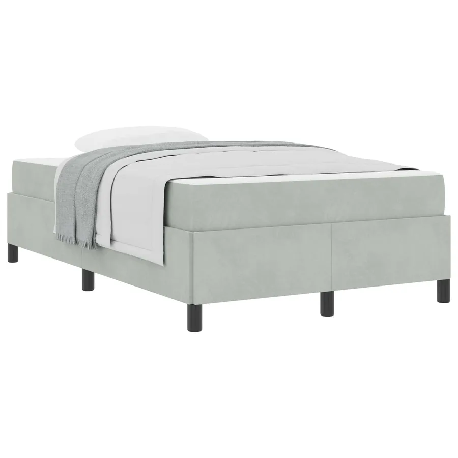 Cadre de lit avec matelas Gris clair 120 x 200 cm tissu - 2