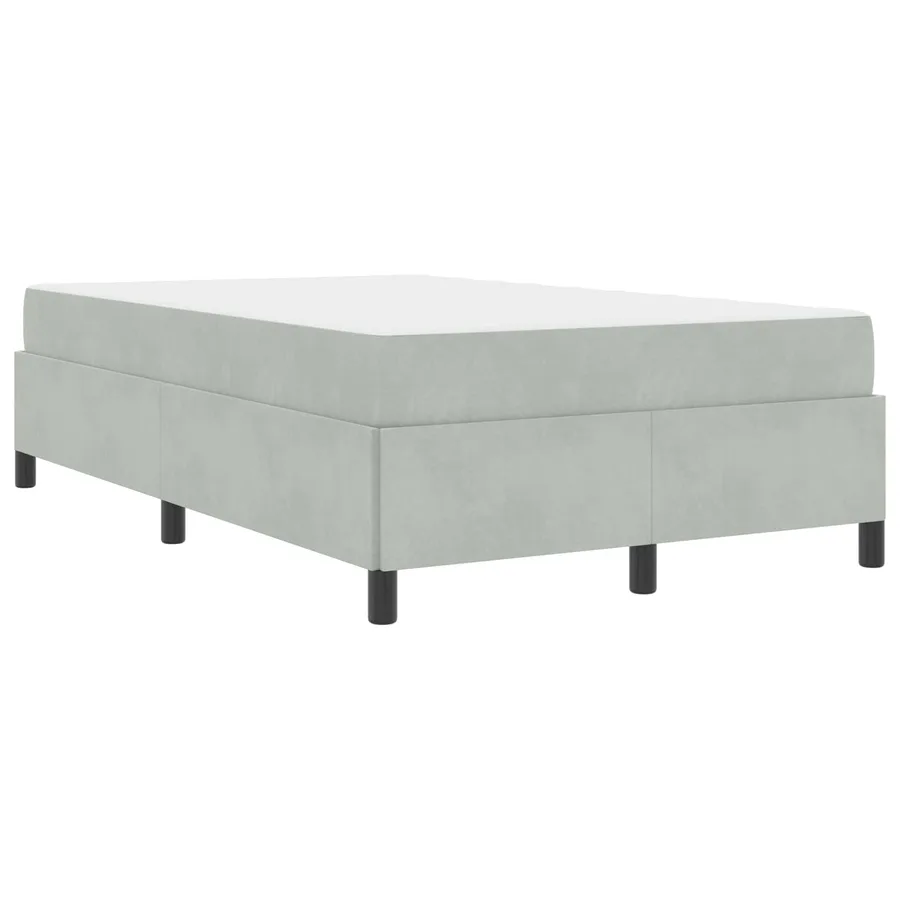 Cadre de lit avec matelas Gris clair 120 x 200 cm tissu - 4