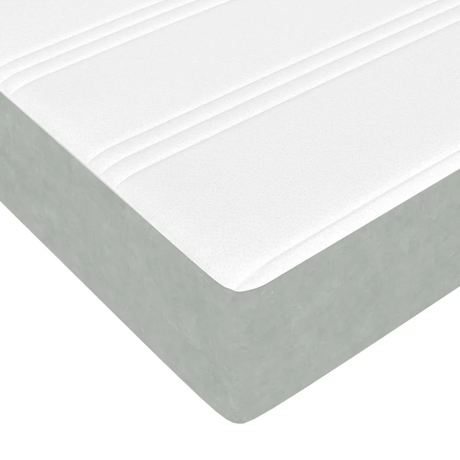 Cadre de lit avec matelas 2 pcs Gris clair Velours - 10
