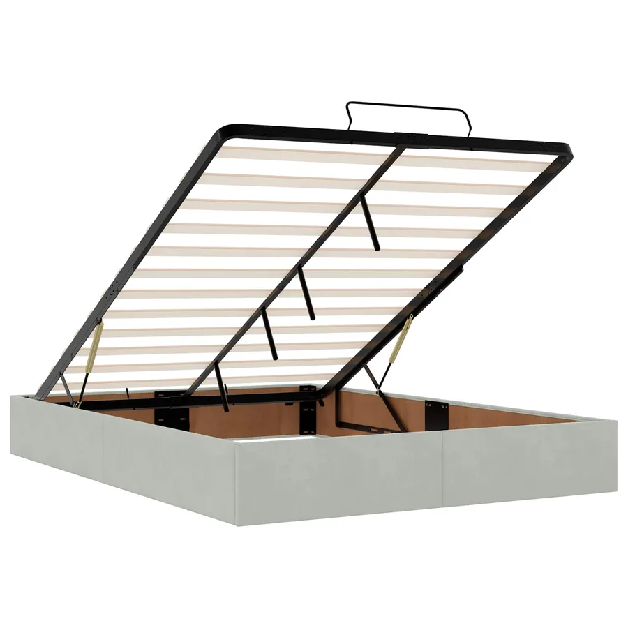 Cadre de lit avec matelas 2 pcs Gris clair Velours - 11