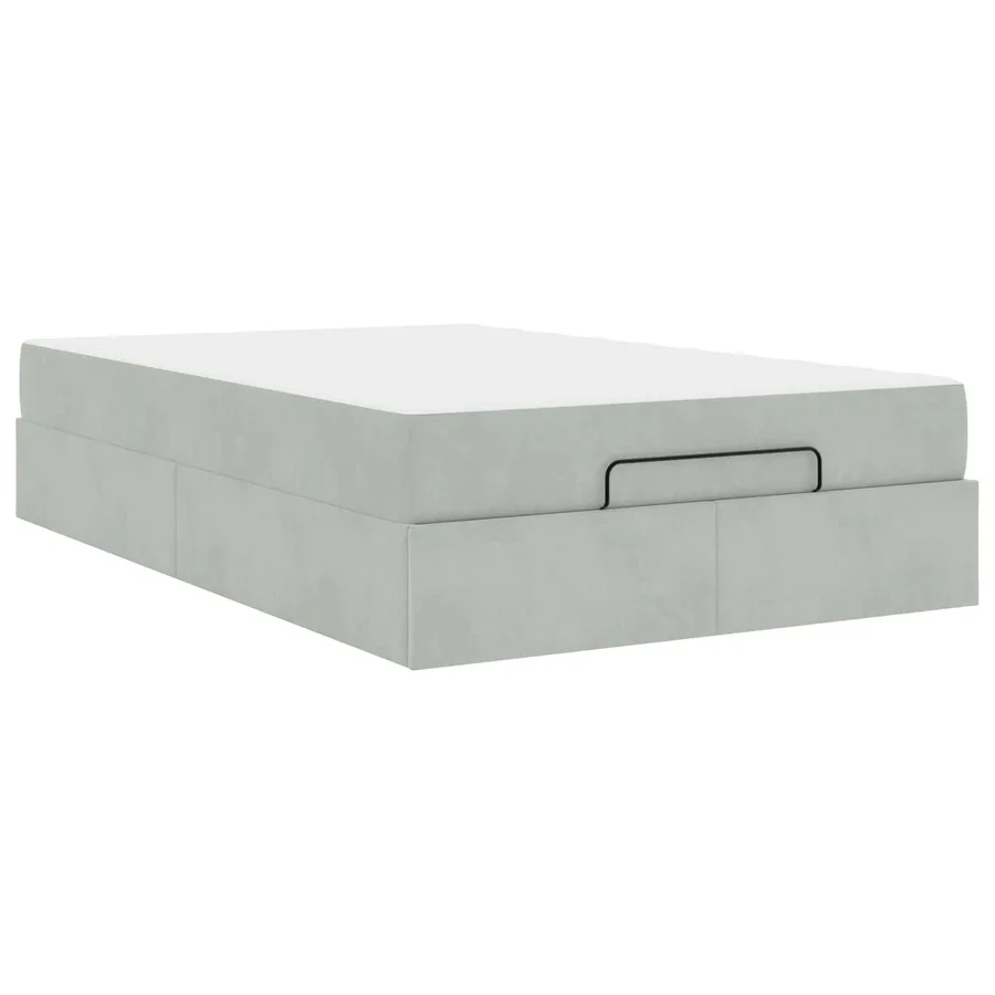 Cadre de lit avec matelas 2 pcs Gris clair Velours - 2