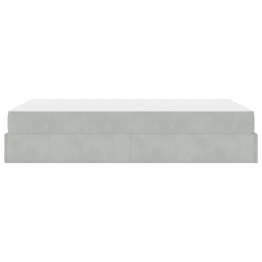 Cadre de lit avec matelas 2 pcs Gris clair Velours - 7