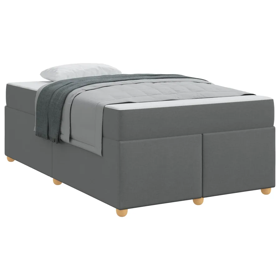 Cadre de lit avec matelas Gris foncé 120 x 200 cm tissu - 2