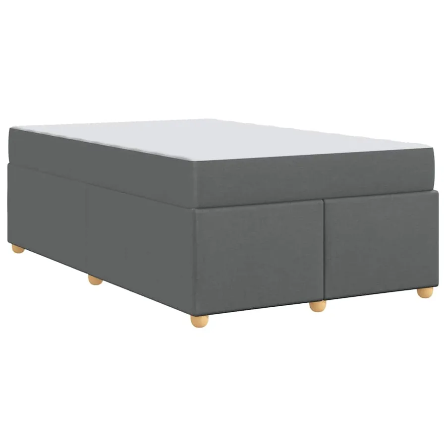 Cadre de lit avec matelas Gris foncé 120 x 200 cm tissu - 7