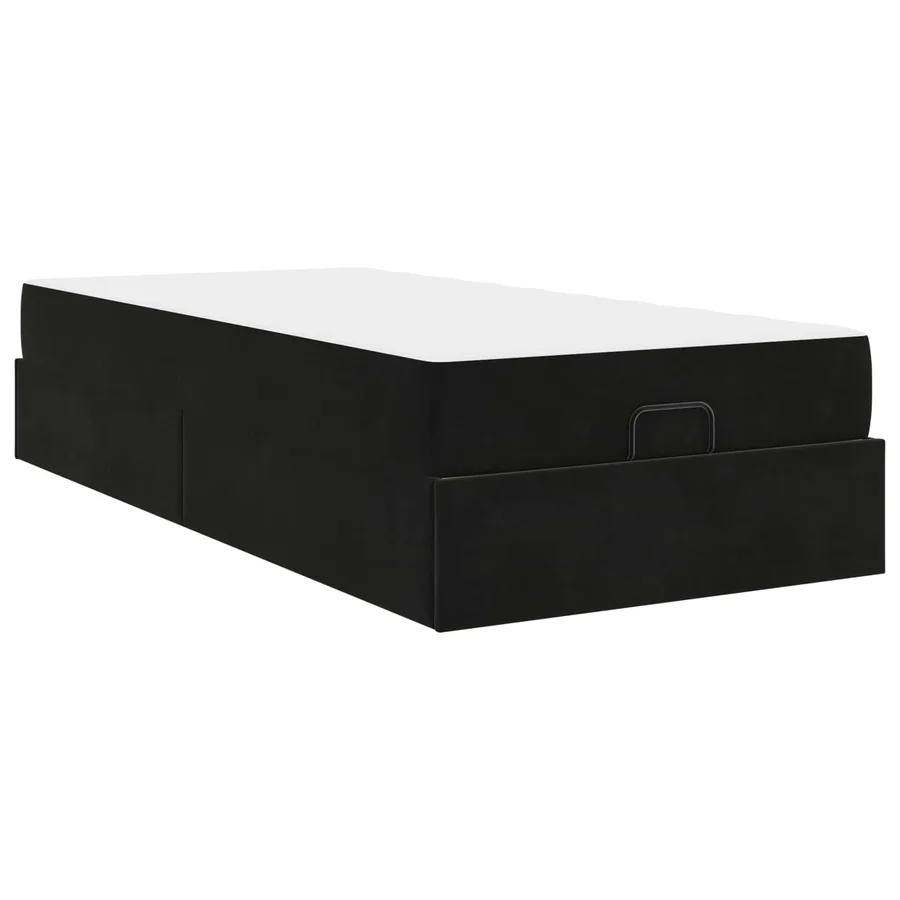 Cadre de lit avec matelas 2 pcs Noir Velours - 2