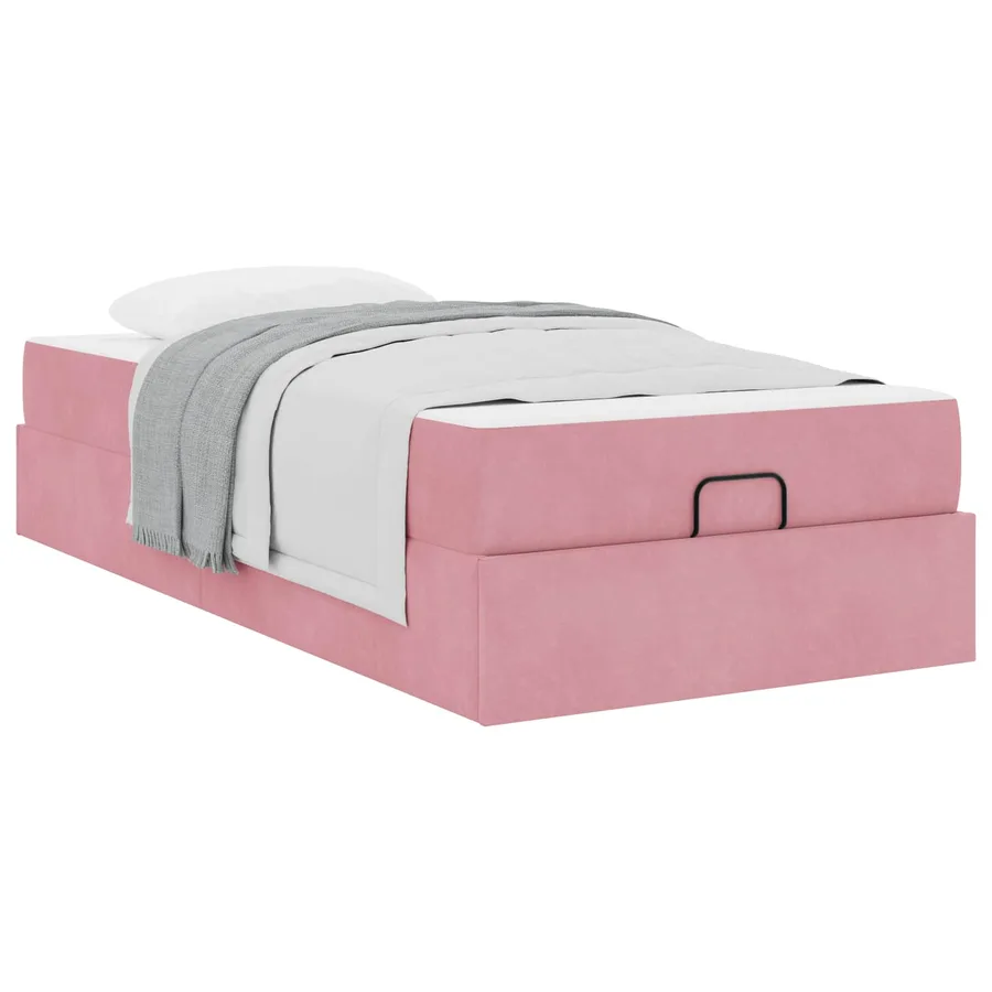 Cadre de lit avec matelas 2 pcs Rose Velours - 3