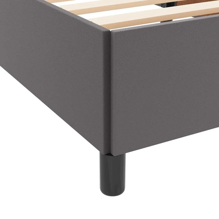 Cadre de lit avec matelas Gris 120 x 200 cm tissu - 10