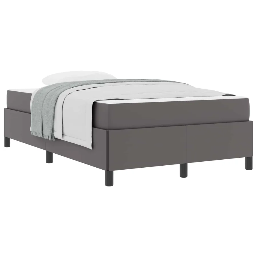 Cadre de lit avec matelas Gris 120 x 200 cm tissu - 2