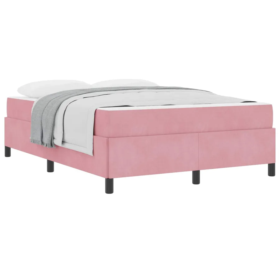 Cadre de lit avec matelas Rose 160 x 200 cm tissu - 3