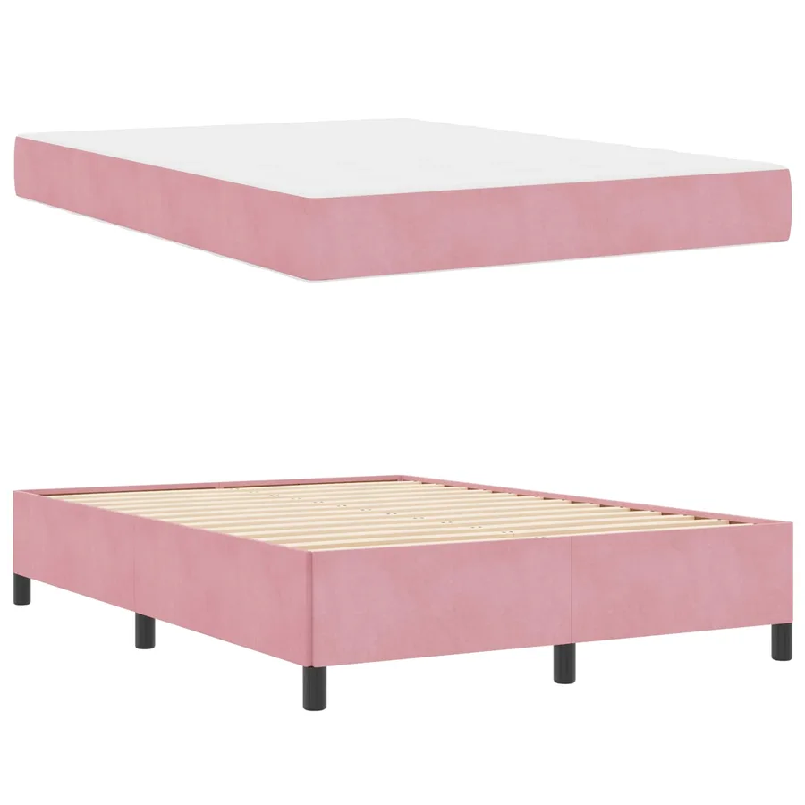 Cadre de lit avec matelas Rose 160 x 200 cm tissu - 5