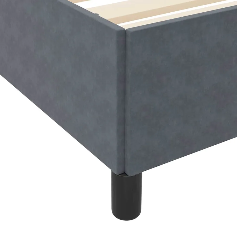 Cadre de lit avec matelas Gris foncé 90 x 200 cm tissu - 8