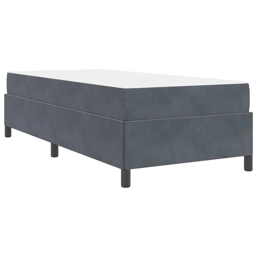 Cadre de lit avec matelas Gris foncé 90 x 200 cm tissu - 9