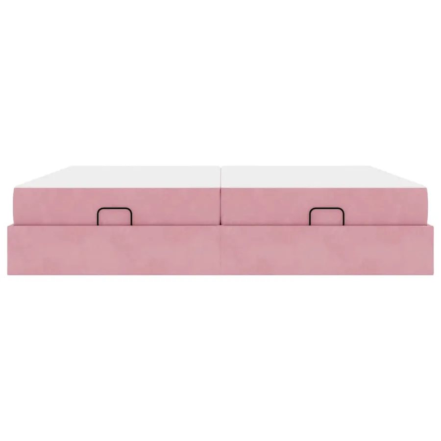 Cadre de lit avec matelas avec matelas 2 pcs Rose Velours - 5