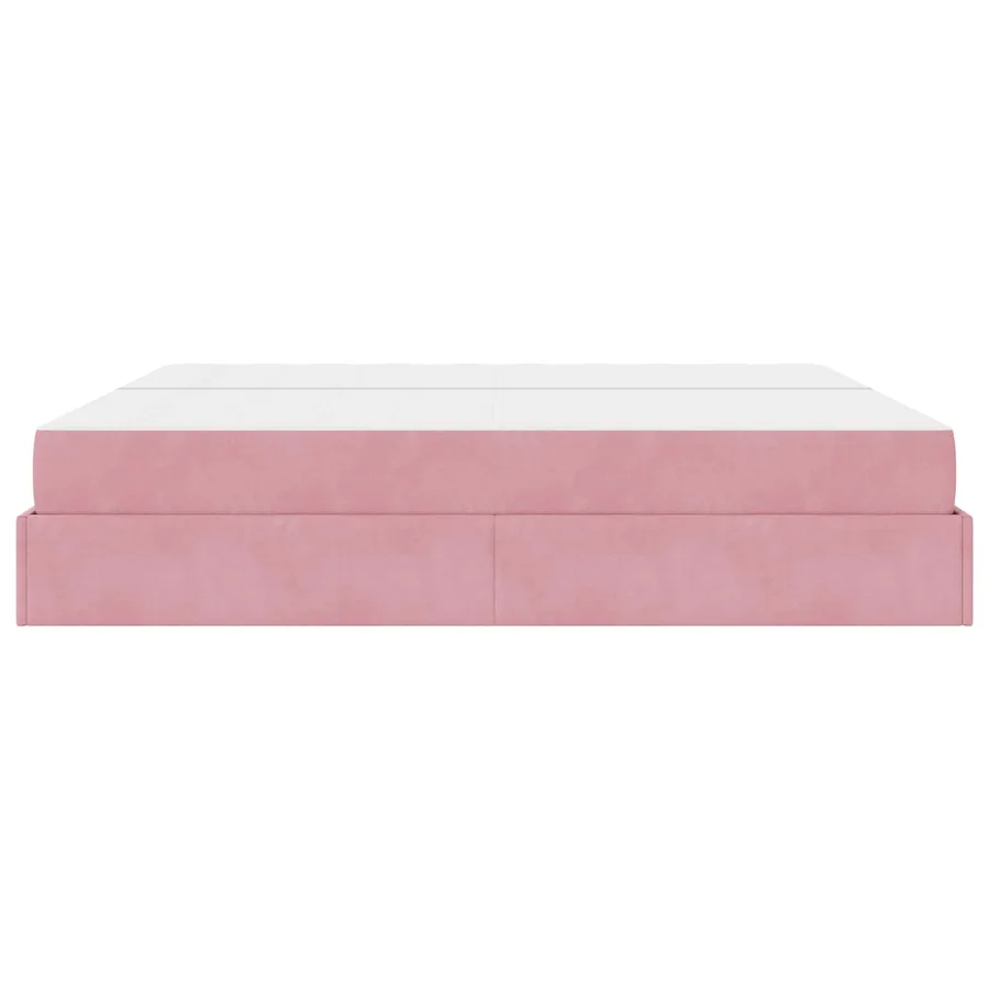 Cadre de lit avec matelas avec matelas 2 pcs Rose Velours - 6