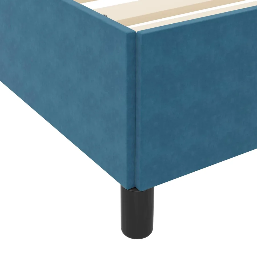 Cadre de lit avec matelas Bleu foncé 80 x 200 cm tissu - 8