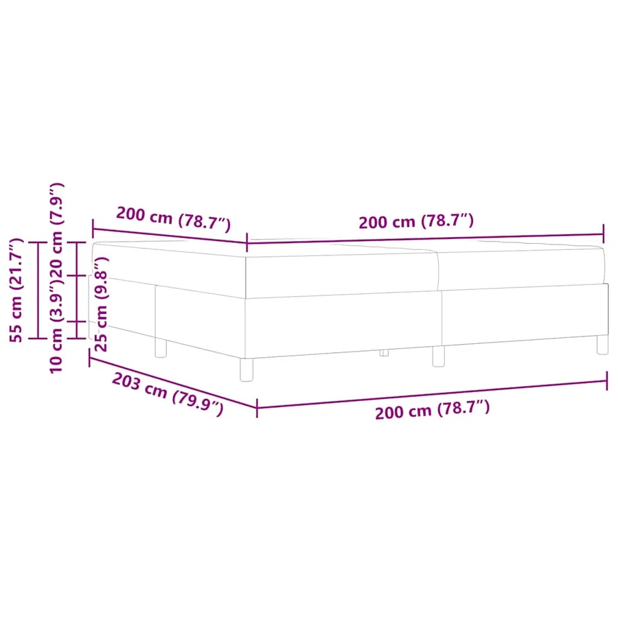 Cadre de lit avec matelas Rose 200 x 200 cm tissu - 11
