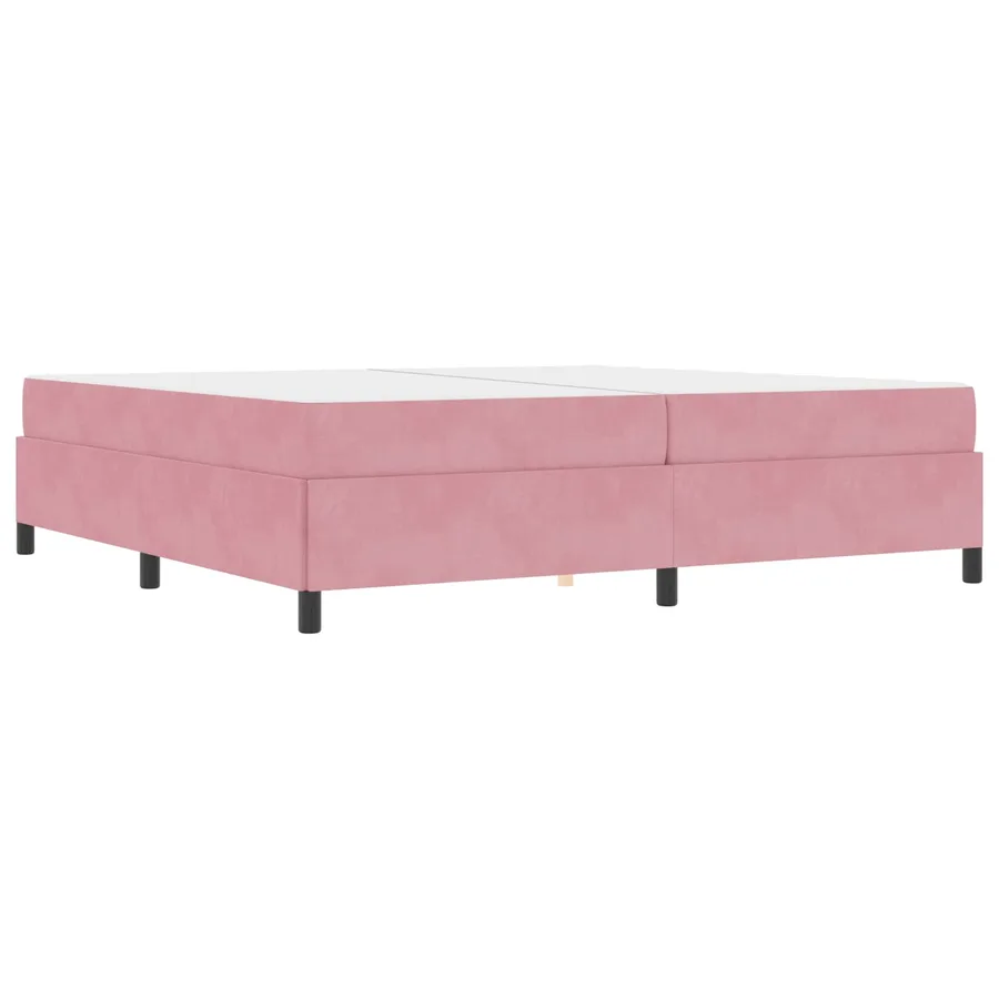 Cadre de lit avec matelas Rose 200 x 200 cm tissu - 2