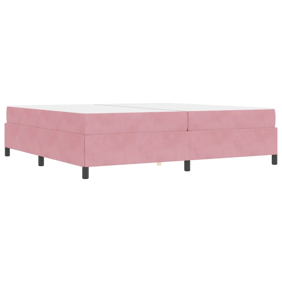 Cadre de lit avec matelas Rose 200 x 200 cm tissu - 7