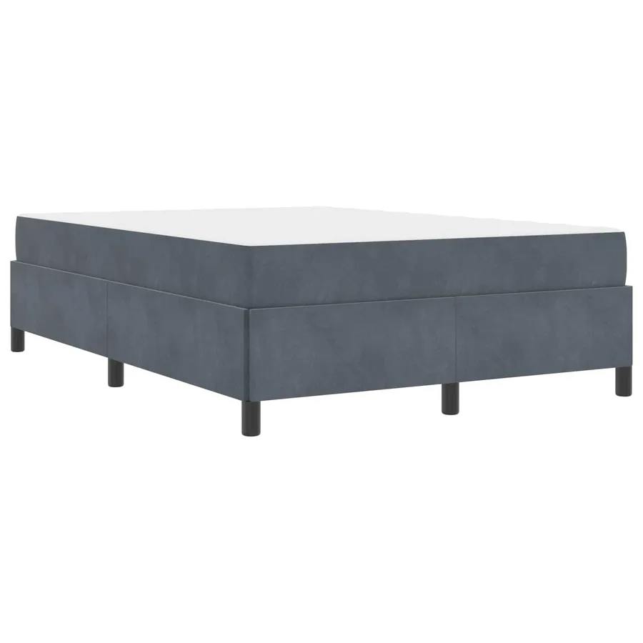 Cadre de lit avec matelas Gris foncé 140 x 190 cm tissu - 4