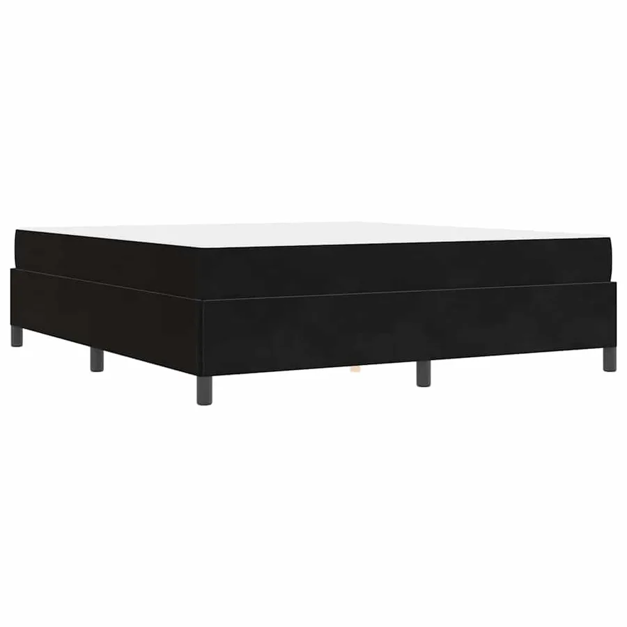 Cadre de lit avec matelas Noir 180 x 200 cm tissu - 9