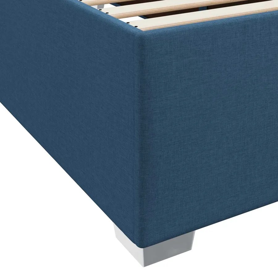 Cadre de lit avec matelas Bleu 80 x 200 cm tissu - 9